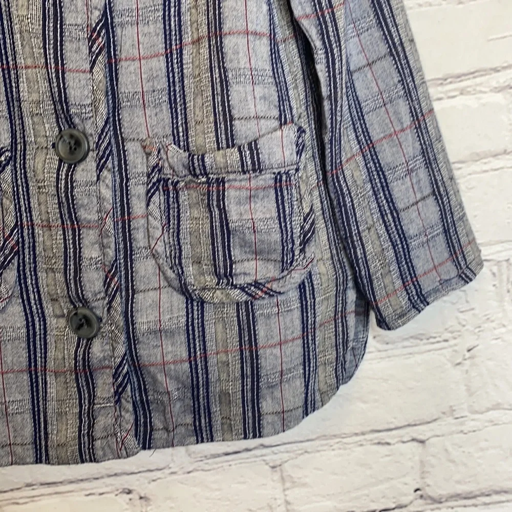 Old Navy Girl's Blue Plaid Jacket Size 5T